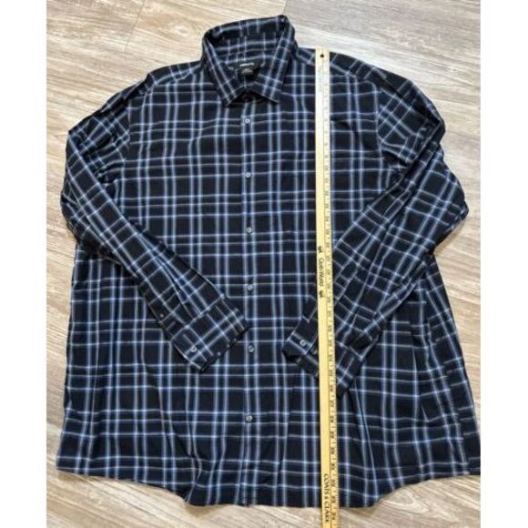 Claiborne Shirt Adult 3XLT TALL Casual Long Sleeve Cotton - Picture 2 of 6